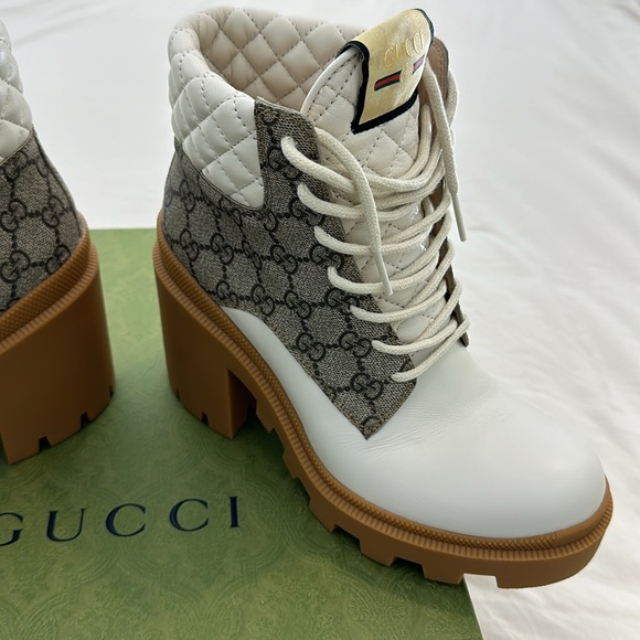 Gucci Apollo GG Supreme White Boots - Picture 7 of 12